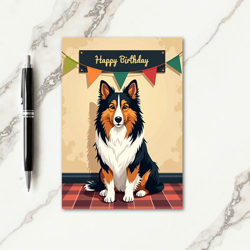 Tricolor Pup Celebration Card