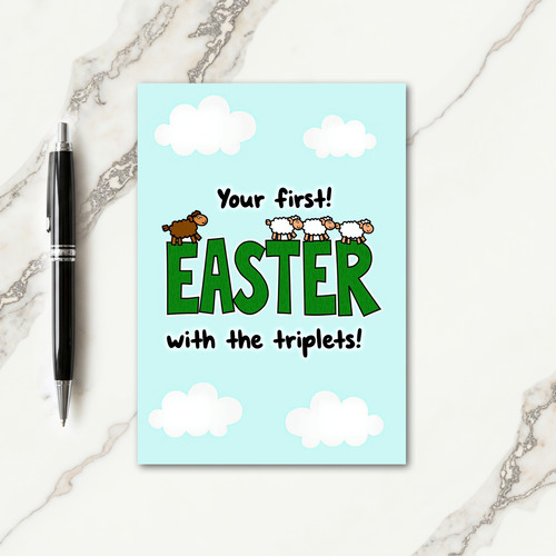 Triplets First Easter Greeting Card