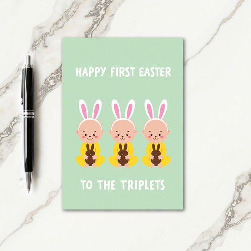 Triplets First Easter Pattern Card