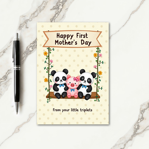 Triplets First Mothers Day Card