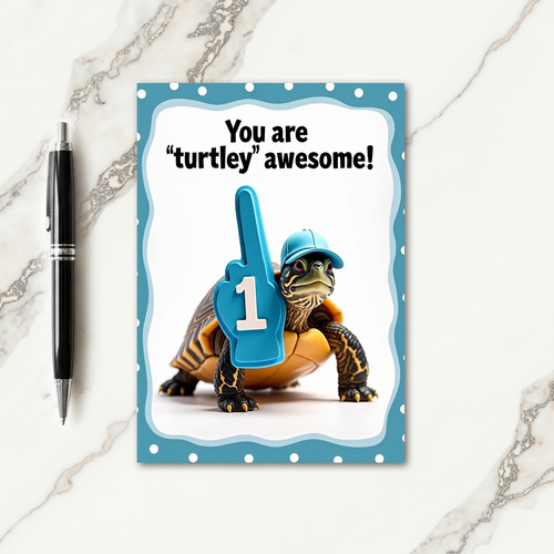 Triumphant Turtle Fathers Day Card