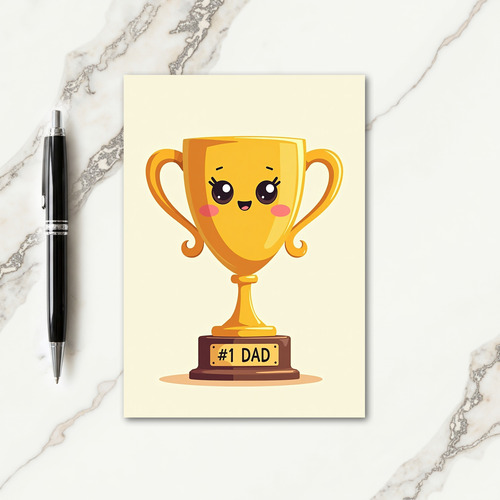 Trophy 1 Dad Award Icon Card