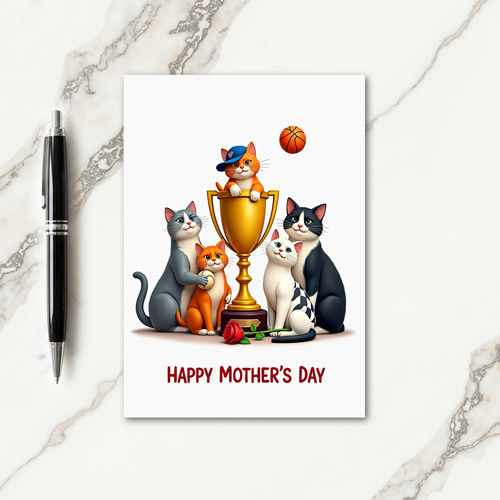 Trophy Cats Mothers Day Celebration Card