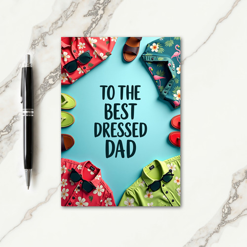 Tropical Best Dad Message Card