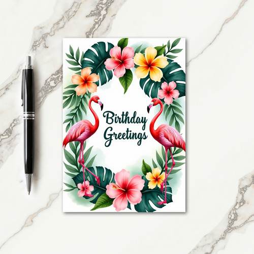Tropical Bird Art Birthday Card