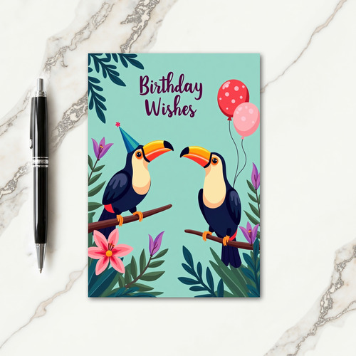 Tropical Birds Birthday Card