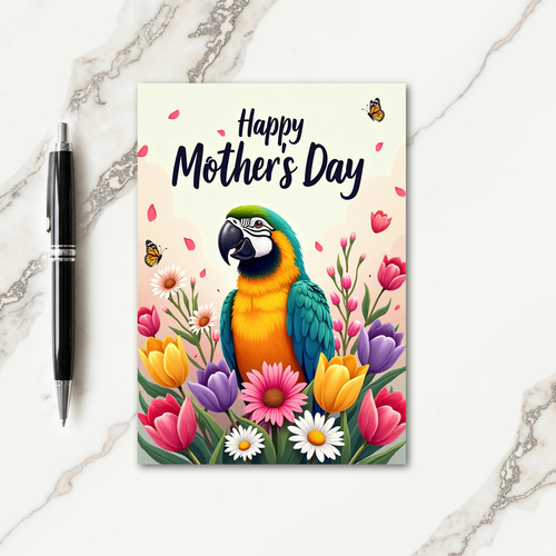 Tropical Birds Mothers Day Card