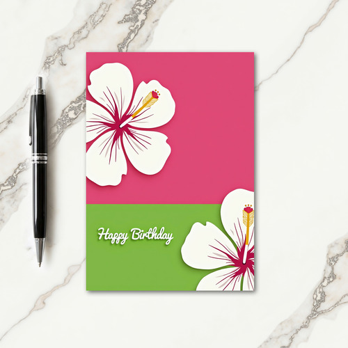 Tropical Birthday Blossoms Card