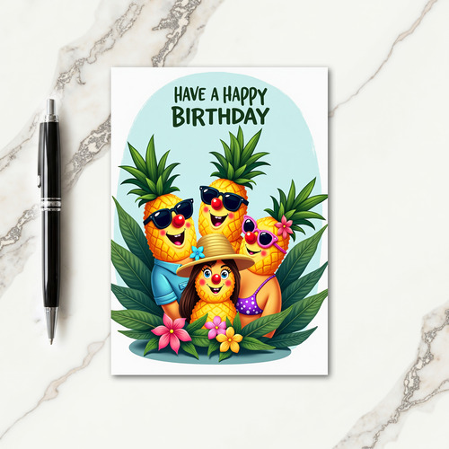 Tropical Birthday Fruit Card