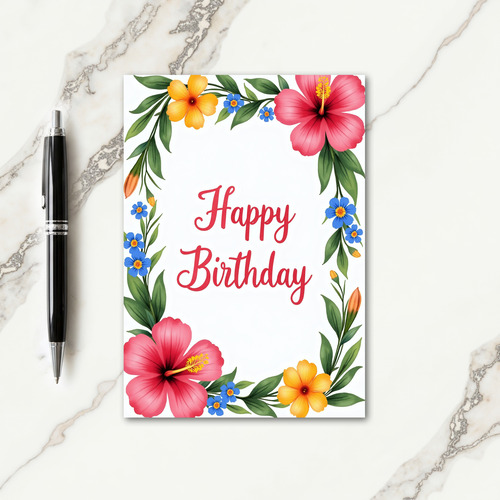 Tropical Bloom Birthday Card