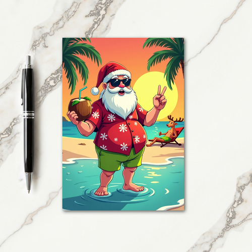 Tropical Christmas Beach Card