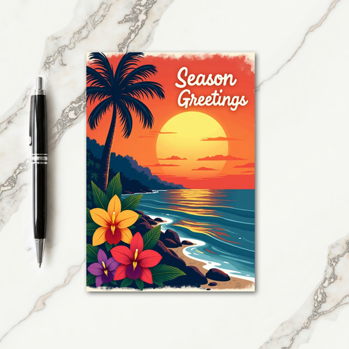 Tropical Christmas Glow Card