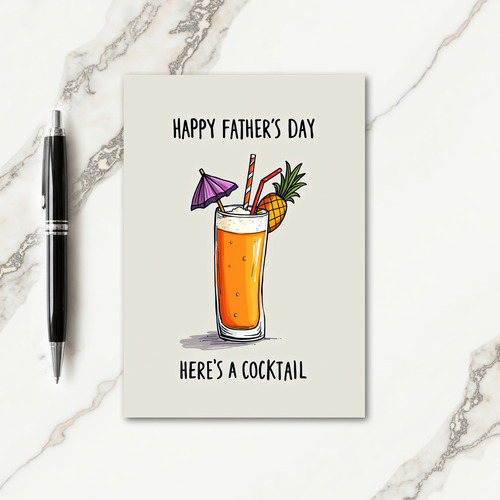Tropical Drink Fathers Day Card