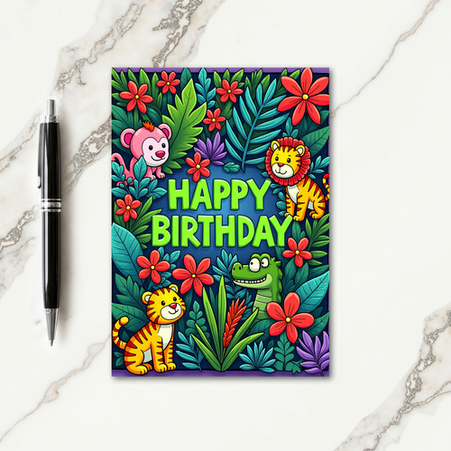 Tropical Jungle Birthday Card