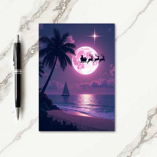 Tropical Night Christmas Card
