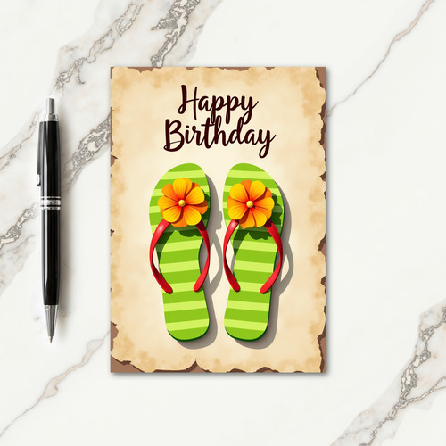 Tropical Sandals Birthday Card