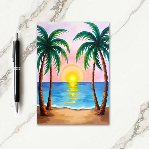 Tropical Sunrise Birthday Card
