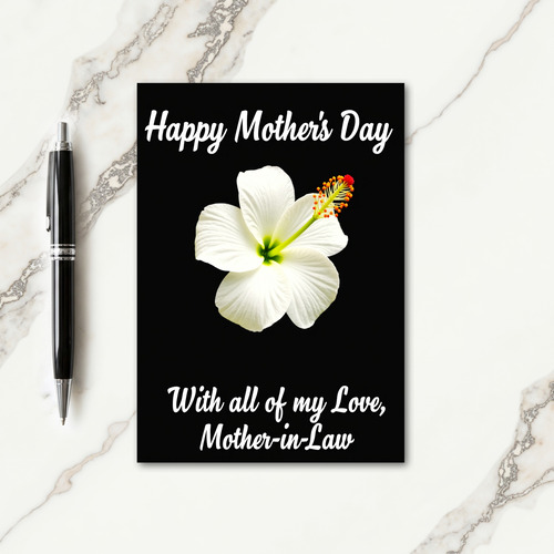 Tropical White Mothers Day Card