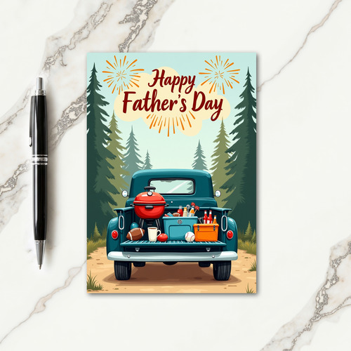 Truck Tailgate Fathers Day Card