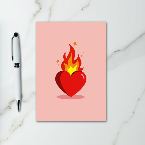 True Love Flaming Heart Card