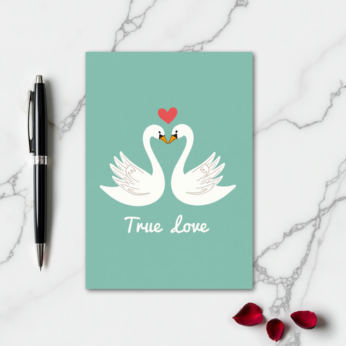 True Love Swans Graphic Card
