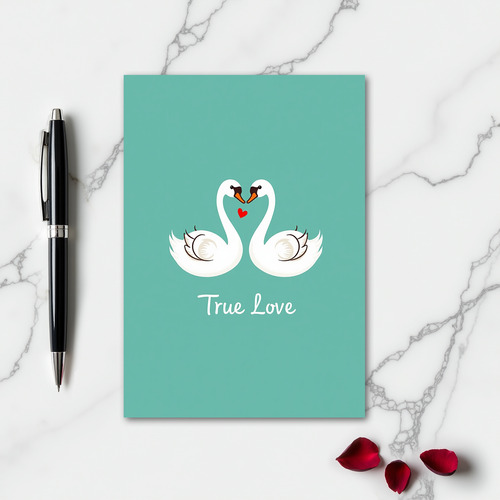 True Love Swans Heartfelt Card