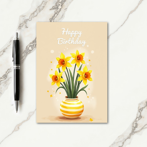 Trumpet Flower Birthday Card