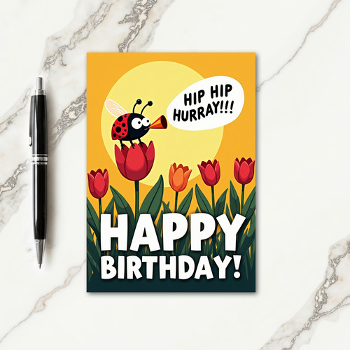 Tulip Birthday Illustration Card