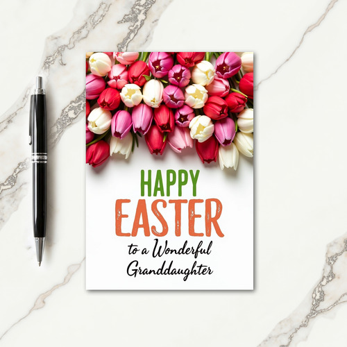 Tulip Easter Granddaughter Art Card