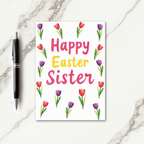 Tulip Easter Sister Card