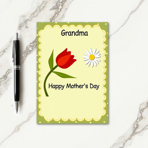 Tulip Grandma Mothers Day Card