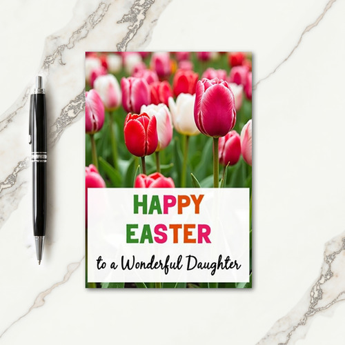 Tulip Happy Easter Daughter Card