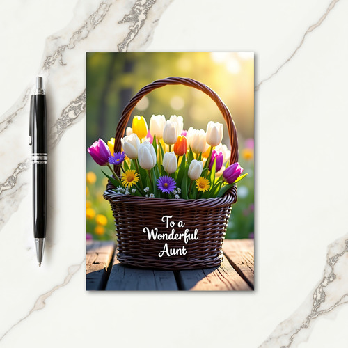 Tulip Mothers Day Basket Card