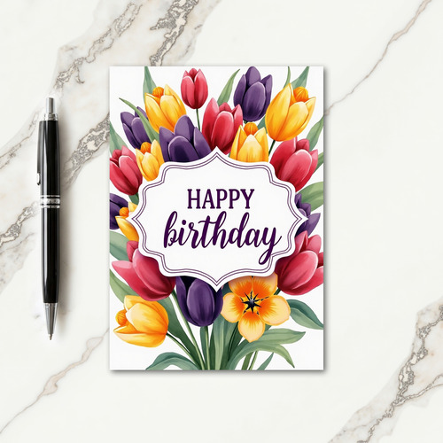 Tulip Style Birthday Card