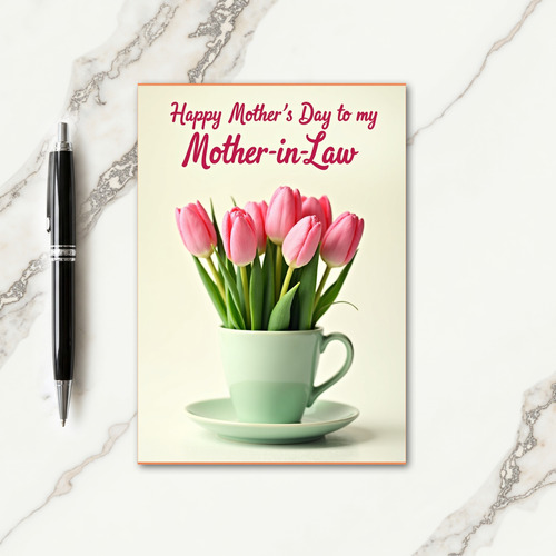 Tulip Teacup Mothers Day Card