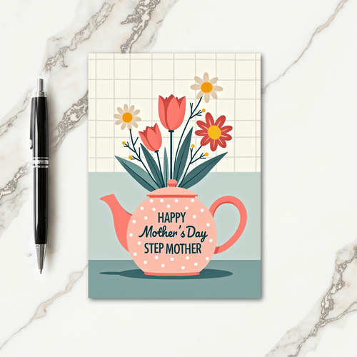 Tulip Teapot Mothers Day Card