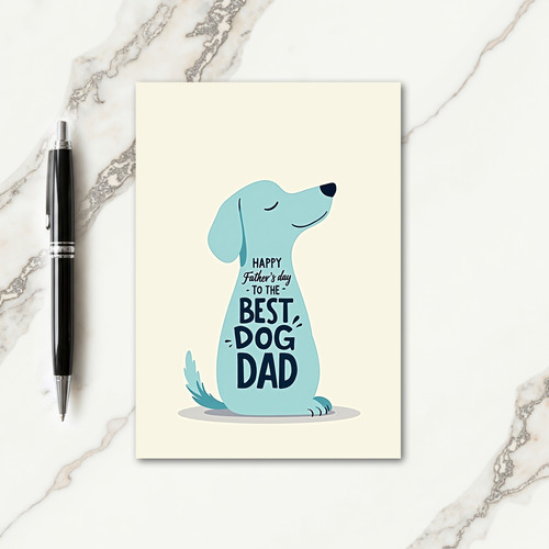 Turquoise Best Dog Dad Card