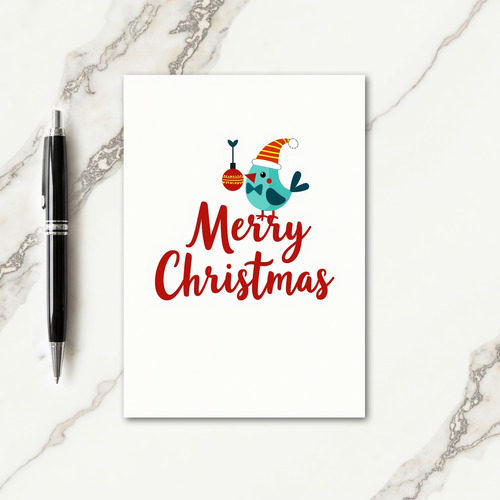 Turquoise Bird Holiday Card