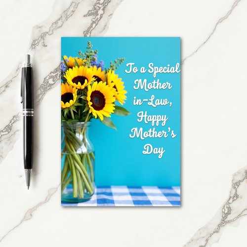 Turquoise Bouquet Mothers Card