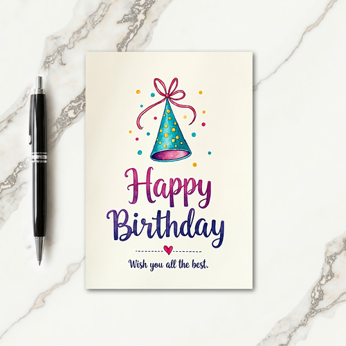Turquoise Hat Birthday Card