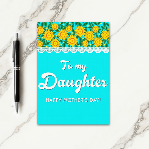 Turquoise Mothers Day Daughter Card
