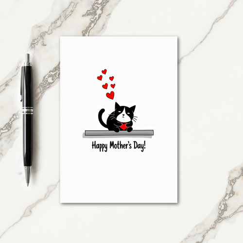 Tuxedo Cat Mothers Day Card