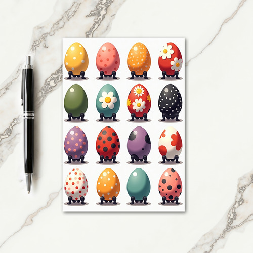 Twelve Art Eggs Display Card