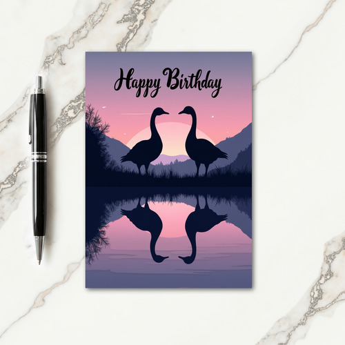 Twilight Birds Birthday Card