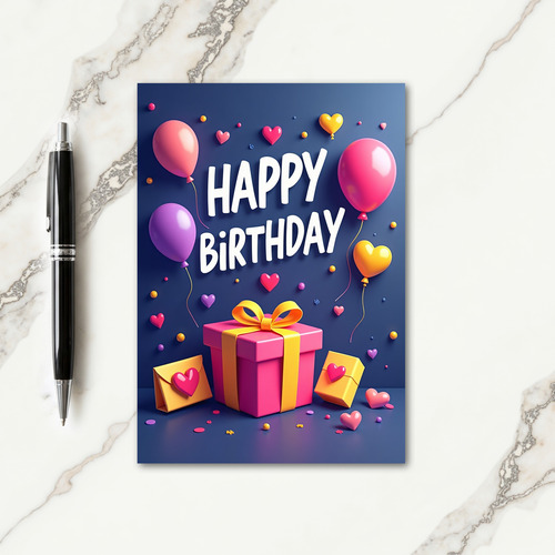 Twilight Birthday Balloons Card