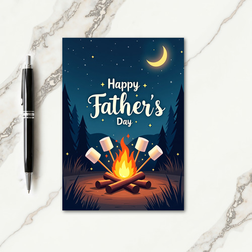 Twilight Campfire Fathers Day Card