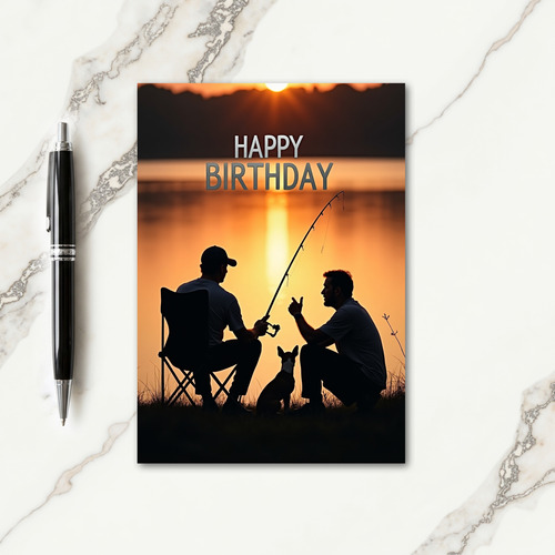 Twilight Fishing Birthday Card