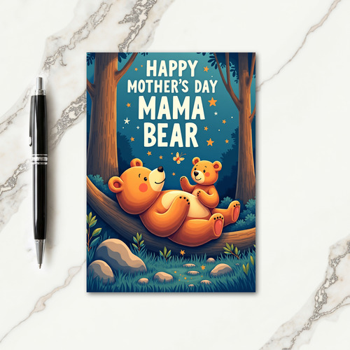 Twilight Mama Bear Day Card