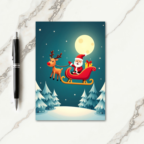 Twilight Sleigh Christmas Card