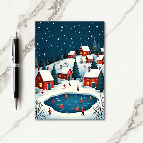 Twilight Snow Christmas Card